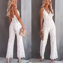 Women’s Elegant Jumpsuit Sexy Sleeveless Lace Strappy Party Outfit-3