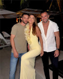 Women's Sexy Maxi Dress Elegant Mesh Deep V Backless Sleeveless Bodycon-14