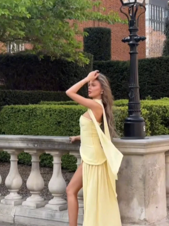 Robe longue sexy corset élégante sans bretelles dos nu fente haute