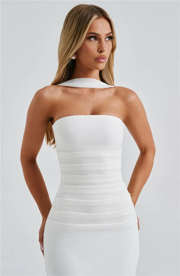 Sexy Maxi Dress Elegant Off Shoulder Backless Evening Party Dress