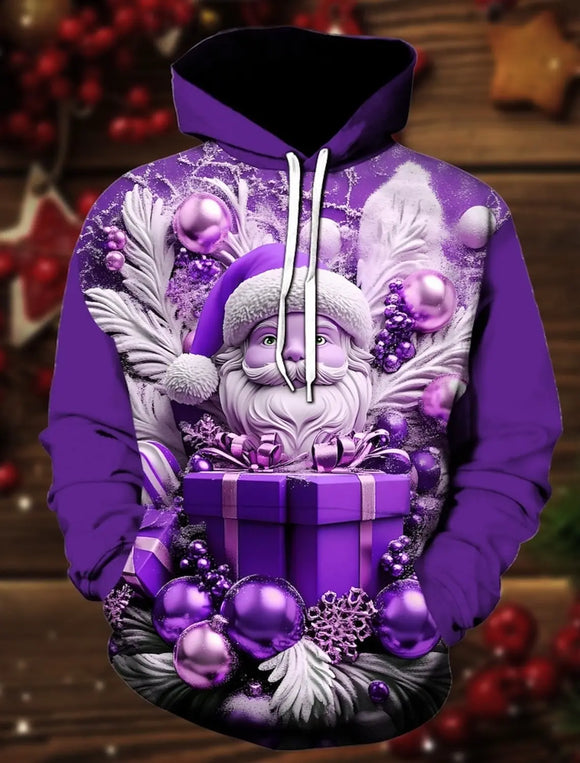 Christmas Hoodie Sweatshirt Elegant 3D Print Snowman Long Sleeve