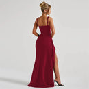 Women's Long Dress Sexy Elegant Spaghetti Straps Backless Split