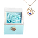 For Girlfriend Rotating Eternal Rose Necklace Gift Box Jewelry With Flower-22