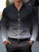 Men's Shirt Elegant Striped Casual Soft Lapel Plus Size Office Top