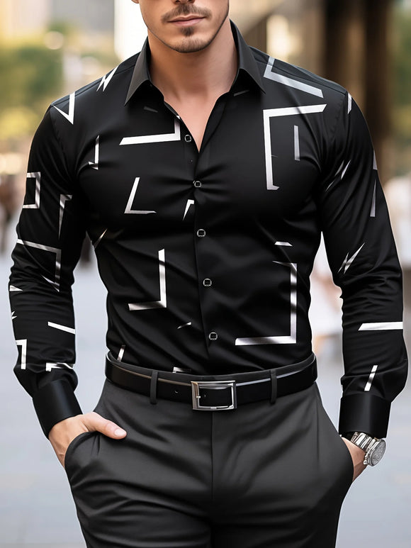 Men's Shirt Elegant Striped Casual Soft Lapel Plus Size Office Top