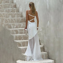 Women's Sexy Maxi Dress Elegant One-Shoulder Backless Sleeveless