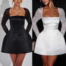 Women's Mini Dress Chic Elegant Sequin Long Sleeve Backless-1