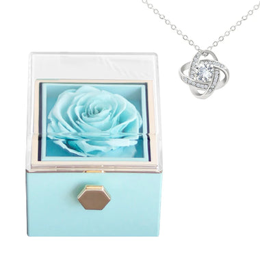 For Girlfriend Rotating Rose Necklace Gift box Jewelry With Flower