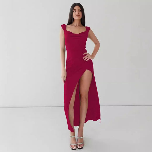 Women's Sexy Maxi Dress Plus Size Lace Up Backless Slit Elegant Party