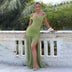 Women's Sexy Maxi Dress Elegant Pleated Lace Patchwork Evening Party