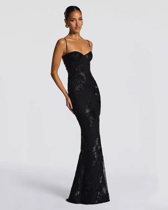 Women's Mermaid Sexy Maxi Dress Elegant Backless Corset Straps