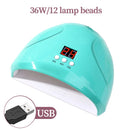USB Nail Phototherapy Lamp 36W – 12 UV LEDs Gel Nail Curing Machine Infrared-19