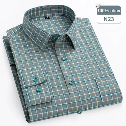 Buy n23 Men's Shirt 100% Cotton Elegant Formal Striped Slim Fit Long Sleeve
