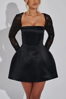 Women's Mini Dress Chic Elegant Sequin Long Sleeve Backless-16