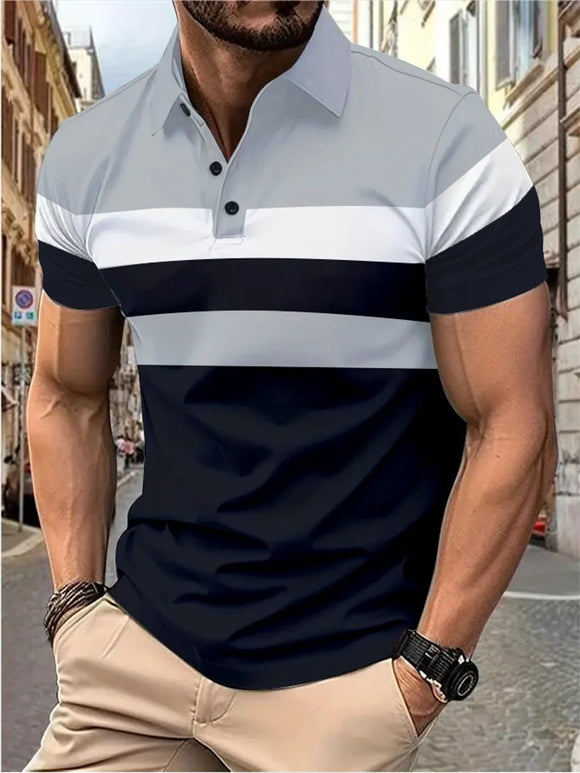 Polo homme élégant tendance à manches courtes extensible et confortable