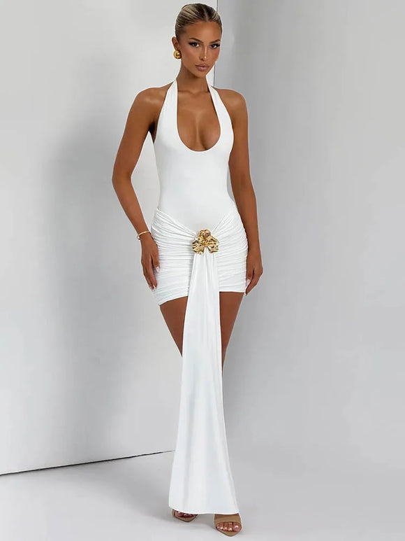 Sexy Short Dress Bodycon Backless Elegant Sleeveless For Women