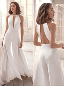 Women's Weeding Jumpsuit Elegant Sexy Lace Deep V Halter Neck Trousers