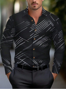Men's Shirt Elegant Striped Casual Soft Lapel Plus Size Office Top