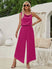 Women's Jumpsuit Suspender Wide Leg Waist Closing Solid Color