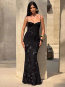 Women's Mermaid Sexy Maxi Dress Elegant Backless Corset Straps