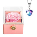 For Girlfriend Rotating Eternal Rose Necklace Gift Box Jewelry With Flower-17