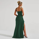 Women's Long Dress Sexy Elegant Spaghetti Straps Backless Split