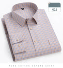 Chemise coton élégante rayée coupe cintrée manches longues-19