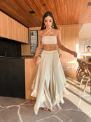 Women’s Sexy Sets Irregular Tassel Pants Lace-Up Bandeau Top Elegant