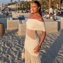 Robe longue sexy pour femme élégante épaules dénudées maille dos nu -31