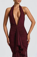 Women's Sexy Long Dress Deep V Neck Backless Elegant Party Gown-15