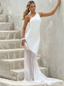 Women's Sexy Maxi Dress One-Shoulder Backless Elegant Sleeveless