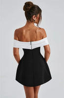 Women's Sexy Mini Dress Elegant Bow Strapless Off-Shoulder A-Line-10