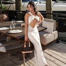 Women's Sexy Dress Hollow Out Sleeveless Pleated Bodycon Vintage