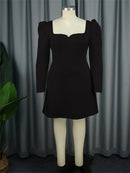 Women's Midi Dress Sexy Elegant Plus Size Deep V Neck Backless-5