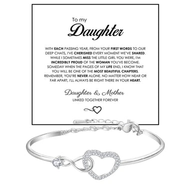 My Daughter Birthday Infinite Heart Bracelet Symbol Hollow Heart Gift