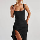 Women's Long Dress Sexy Elegant Spaghetti Straps Backless Split-22