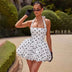 Women's Mini Dress Pleated A-Line Backless Sleeveless Sexy Elegant Gown
