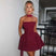 Women's Mini Dress Pleated A-Line Backless Sleeveless Sexy Elegant Gown