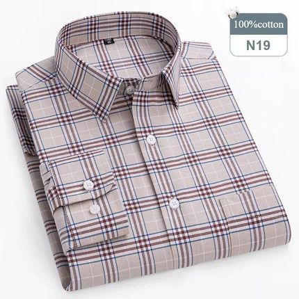Buy n19 Men's Shirt 100% Cotton Elegant Formal Striped Slim Fit Long Sleeve