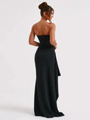 Sexy Maxi Dress Elegant Strapless Backless High-Slit Evening Wear