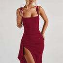 Women's Long Dress Sexy Elegant Spaghetti Straps Backless Split-26
