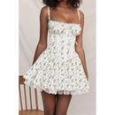 Robe courte sexy pour femme élégante dos nu élégante en dentelle plissée-33