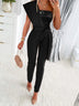 Women’s Wedding Guest Jumpsuit Sequins One Shoulder Bodycon