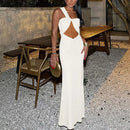 Women's Sexy Dress Hollow Out Sleeveless Pleated Bodycon Vintage-21