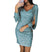 Women's Sexy Mini Dress Silver Sequin V Neck Long Sleeve Slim Fit
