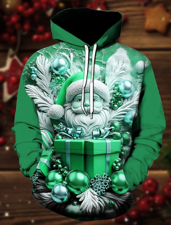 Christmas Hoodie Sweatshirt Elegant 3D Print Snowman Long Sleeve