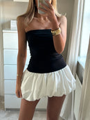 Women's Sexy Mini Dress Puffy Elegant Corset Sleeveless Strapless Solid Color