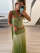 Sexy Set Top and Long Skirt Elegant Chic Summer Outfit for Women