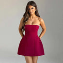 Women's Mini Dress Pleated A-Line Backless Sleeveless Sexy Elegant Gown