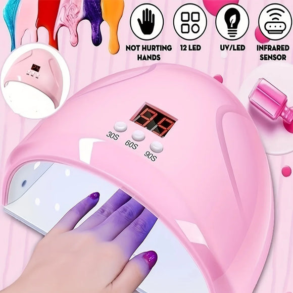 USB Nail Phototherapy Lamp 36W – 12 UV LEDs Gel Nail Curing Machine Infrared